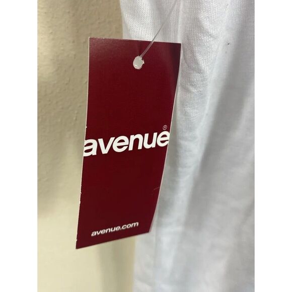 Ave Leisure T-Shirt Womens 22/24 White Short Sleeve Stretch Tunic Girl Power NEW - Picture 5 of 7